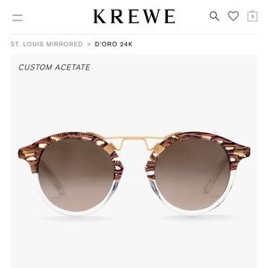 KREWE St. Louis Mirrored sunglasses. D’oro 24k
